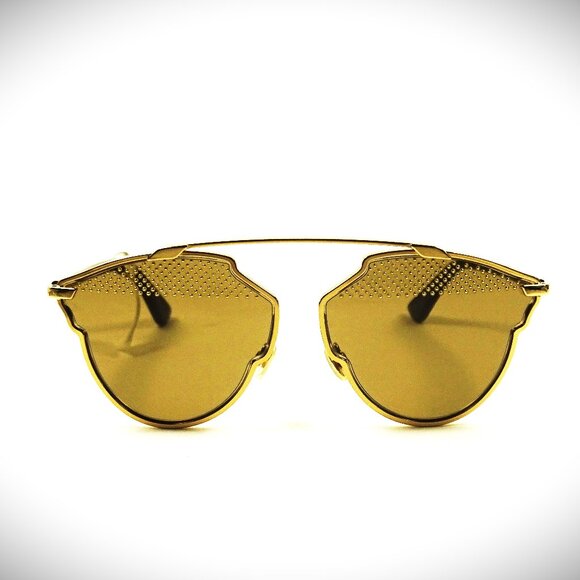 CHRISTIAN DIOR Diorsoreals RHL5V Gold Black Sunglasses Frame 59-13-140 Italy - Picture 1 of 9